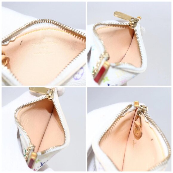 LOUIS VUITTON Multicolor Pochette Cles Coin Purse White M92655 LV Auth 145789 - Picture 15 of 16